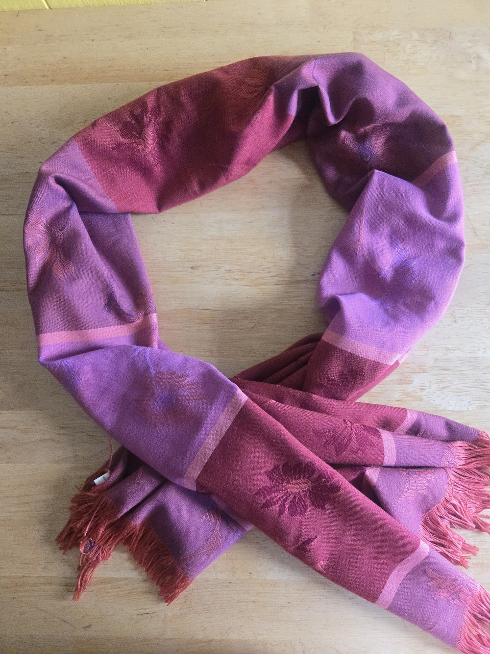Pink Floral-Patterned Women's Scarf